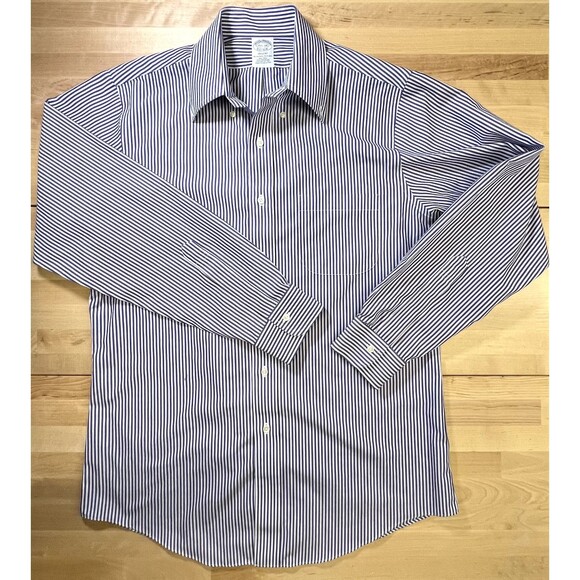 Brooks Brothers Regent 15.5-34 Striped Non-Iron Long Sleeve Button Down Shirt - Picture 4 of 11